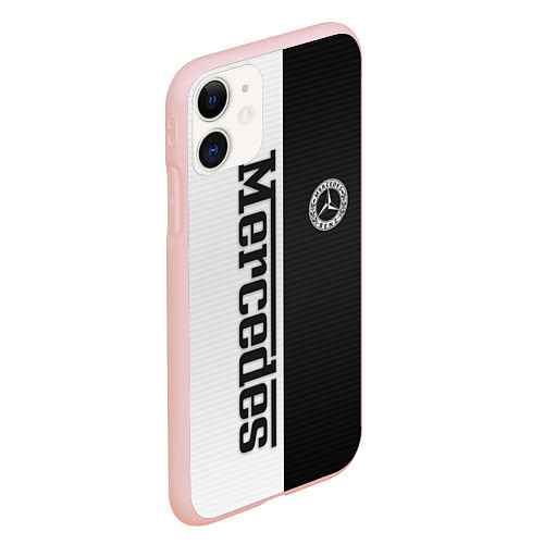 Чехол iPhone 11 матовый Mercedes W&B / 3D-Светло-розовый – фото 2