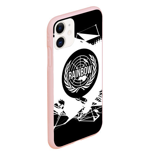 Чехол iPhone 11 матовый R6S: Black Symbol / 3D-Светло-розовый – фото 2