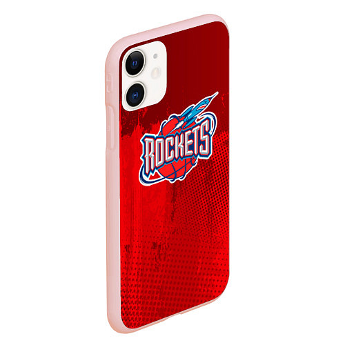 Чехол iPhone 11 матовый Rockets NBA / 3D-Светло-розовый – фото 2