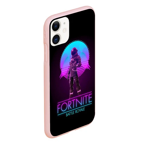 Чехол iPhone 11 матовый Fortnite: Retro Battle Royale / 3D-Светло-розовый – фото 2