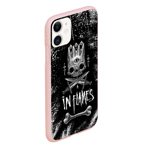 Чехол iPhone 11 матовый In Flames: Skeleton King / 3D-Светло-розовый – фото 2