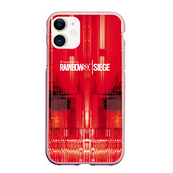 Чехол iPhone 11 матовый R6S: Red Back, цвет: 3D-светло-розовый