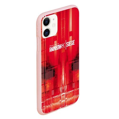 Чехол iPhone 11 матовый R6S: Red Back / 3D-Светло-розовый – фото 2