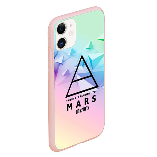 Чехол iPhone 11 матовый 30 Seconds to Mars / 3D-Светло-розовый – фото 2