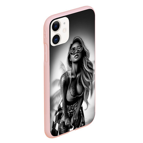 Чехол iPhone 11 матовый Trap Girl / 3D-Светло-розовый – фото 2