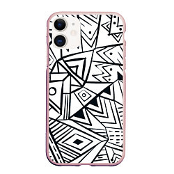 Чехол iPhone 11 матовый Boho Style, цвет: 3D-светло-розовый