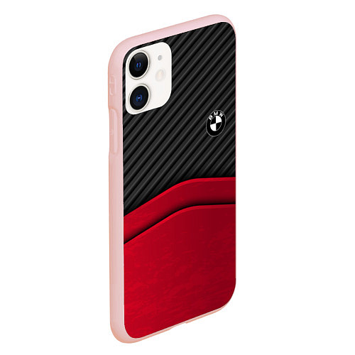 Чехол iPhone 11 матовый BMW: Race Style / 3D-Светло-розовый – фото 2