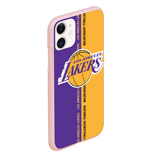 Чехол iPhone 11 матовый NBA: LA Lakers / 3D-Светло-розовый – фото 2