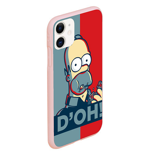 Чехол iPhone 11 матовый Homer Simpson DOH! / 3D-Светло-розовый – фото 2