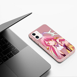 Чехол iPhone 11 матовый No Game No Life, цвет: 3D-светло-розовый — фото 2