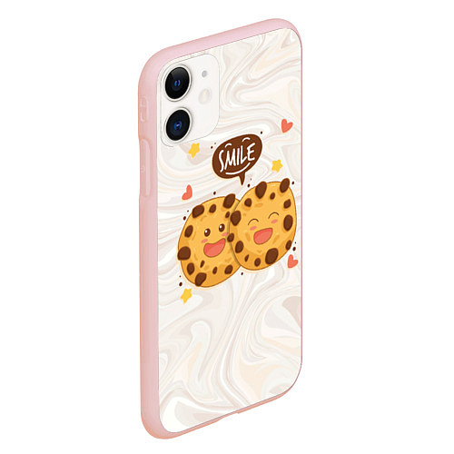 Чехол iPhone 11 матовый Smile Cookies / 3D-Светло-розовый – фото 2