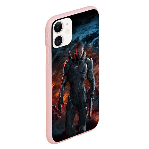 Чехол iPhone 11 матовый Mass Effect: Soldier / 3D-Светло-розовый – фото 2