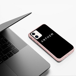 Чехол iPhone 11 матовый ANTHEM: Black Style, цвет: 3D-светло-розовый — фото 2