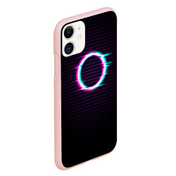 Чехол iPhone 11 матовый Глич-кольцо, цвет: 3D-светло-розовый — фото 2