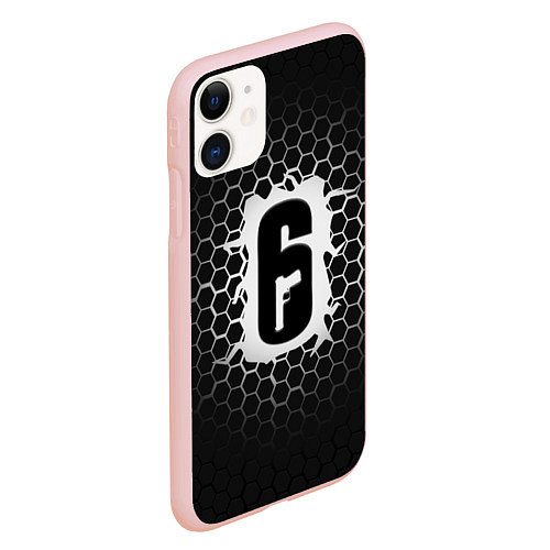 Чехол iPhone 11 матовый R6S: Carbon Symbon / 3D-Светло-розовый – фото 2