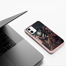 Чехол iPhone 11 матовый Merciless Predator, цвет: 3D-светло-розовый — фото 2