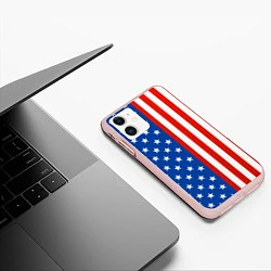 Чехол iPhone 11 матовый American Patriot, цвет: 3D-светло-розовый — фото 2