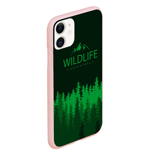 Чехол iPhone 11 матовый Wildlife Adventure / 3D-Светло-розовый – фото 2