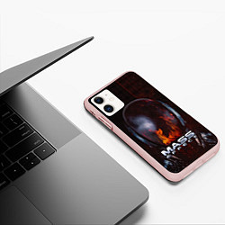 Чехол iPhone 11 матовый Mass Effect, цвет: 3D-светло-розовый — фото 2