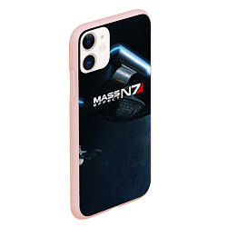 Чехол iPhone 11 матовый Mass Effect N7, цвет: 3D-светло-розовый — фото 2
