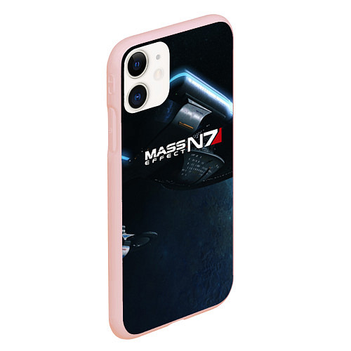 Чехол iPhone 11 матовый Mass Effect N7 / 3D-Светло-розовый – фото 2