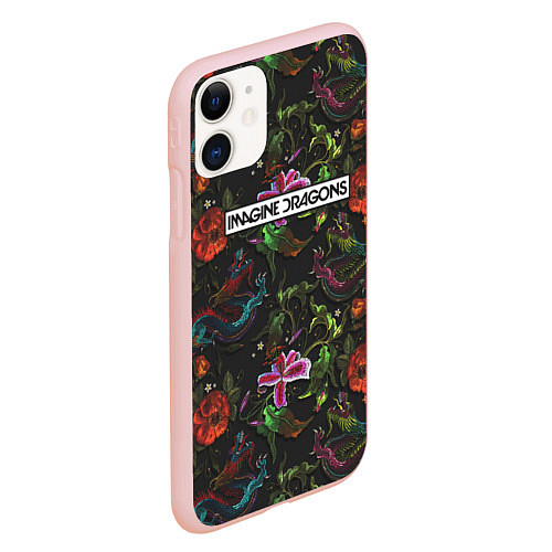 Чехол iPhone 11 матовый Imagine Dragons: Ink / 3D-Светло-розовый – фото 2
