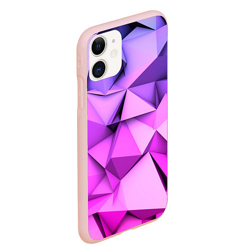 Чехол iPhone 11 матовый ABSTRACTION SHAPE / 3D-Светло-розовый – фото 2
