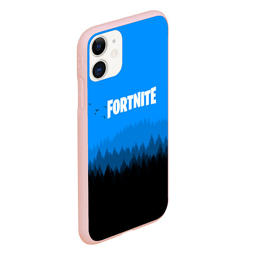 Чехол iPhone 11 матовый Fortnite: Sky Forest / 3D-Светло-розовый – фото 2