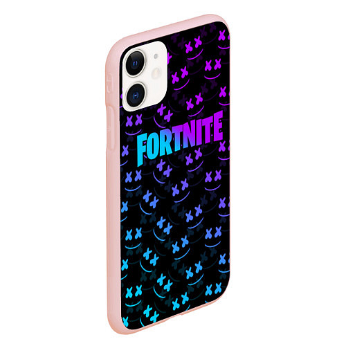 Чехол iPhone 11 матовый FORTNITE x MARSHMELLO / 3D-Светло-розовый – фото 2