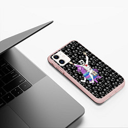 Чехол iPhone 11 матовый Marshmello x Llama, цвет: 3D-светло-розовый — фото 2