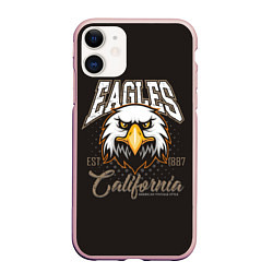 Чехол iPhone 11 матовый Eagles California, цвет: 3D-светло-розовый