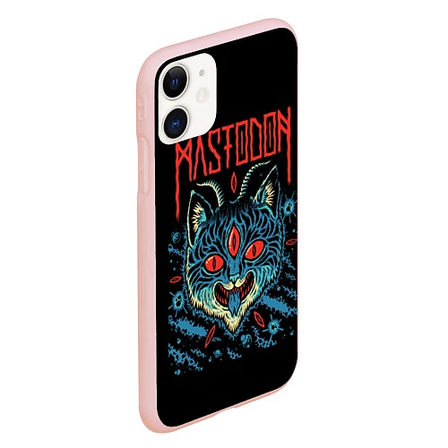 Чехол iPhone 11 матовый Mastodon: Demonic Cat / 3D-Светло-розовый – фото 2
