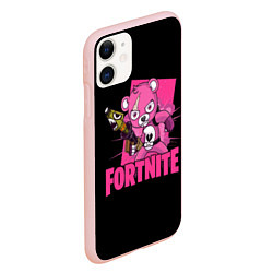 Чехол iPhone 11 матовый Fortnite, цвет: 3D-светло-розовый — фото 2