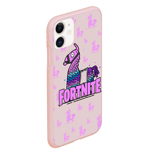 Чехол iPhone 11 матовый Fortnite / 3D-Светло-розовый – фото 2