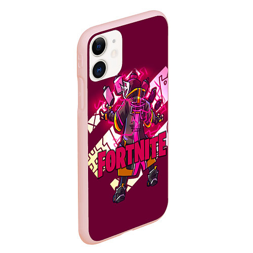 Чехол iPhone 11 матовый Fortnite / 3D-Светло-розовый – фото 2