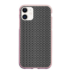 Чехол iPhone 11 матовый Кольчуга воина, цвет: 3D-светло-розовый