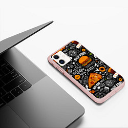 Чехол iPhone 11 матовый Fast Food, цвет: 3D-светло-розовый — фото 2