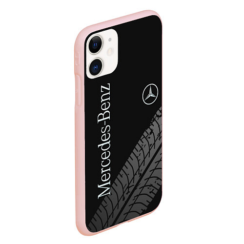 Чехол iPhone 11 матовый Mercedes AMG: Street Style / 3D-Светло-розовый – фото 2
