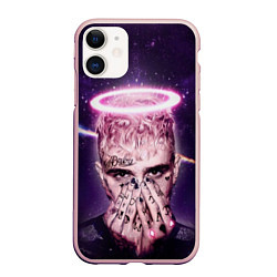 Чехол iPhone 11 матовый Lil Peep: Black Angel, цвет: 3D-светло-розовый