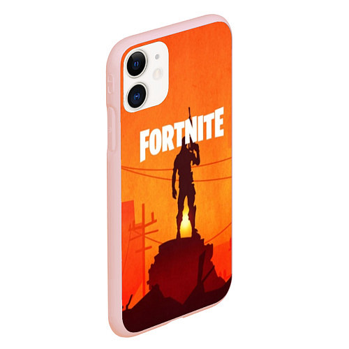 Чехол iPhone 11 матовый Fortnite / 3D-Светло-розовый – фото 2