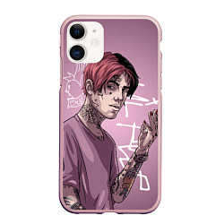 Чехол iPhone 11 матовый Lil Peep, цвет: 3D-светло-розовый
