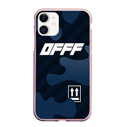 Чехол iPhone 11 матовый Off-White, цвет: 3D-светло-розовый