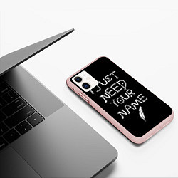 Чехол iPhone 11 матовый Your name, цвет: 3D-светло-розовый — фото 2