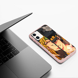 Чехол iPhone 11 матовый Dio Brando x Jotaro, цвет: 3D-светло-розовый — фото 2