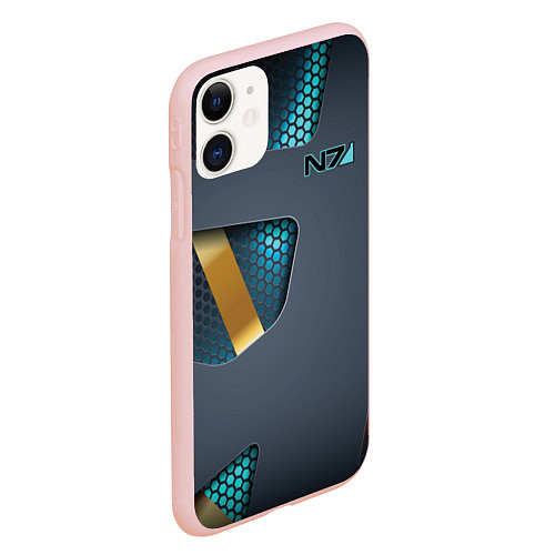 Чехол iPhone 11 матовый Mass Effect N7 / 3D-Светло-розовый – фото 2