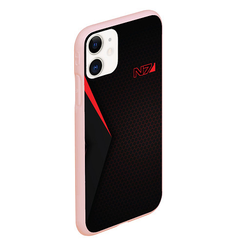 Чехол iPhone 11 матовый Mass Effect N7 / 3D-Светло-розовый – фото 2