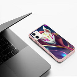 Чехол iPhone 11 матовый Fortnite, цвет: 3D-светло-розовый — фото 2