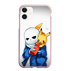 Чехол iPhone 11 матовый UNDERTALE, цвет: 3D-светло-розовый