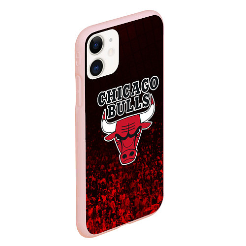 Чехол iPhone 11 матовый CHICAGO BULLS / 3D-Светло-розовый – фото 2