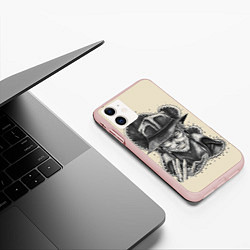 Чехол iPhone 11 матовый JoJo Bizarre Adventure, цвет: 3D-светло-розовый — фото 2